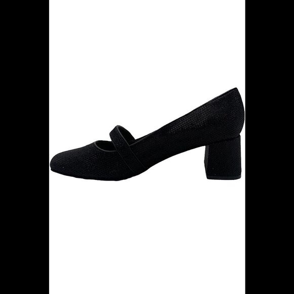 Isaac Mizrahi Live! Glitter Mary Jane Dress Pumps Black - Medium - Picture 4 of 5